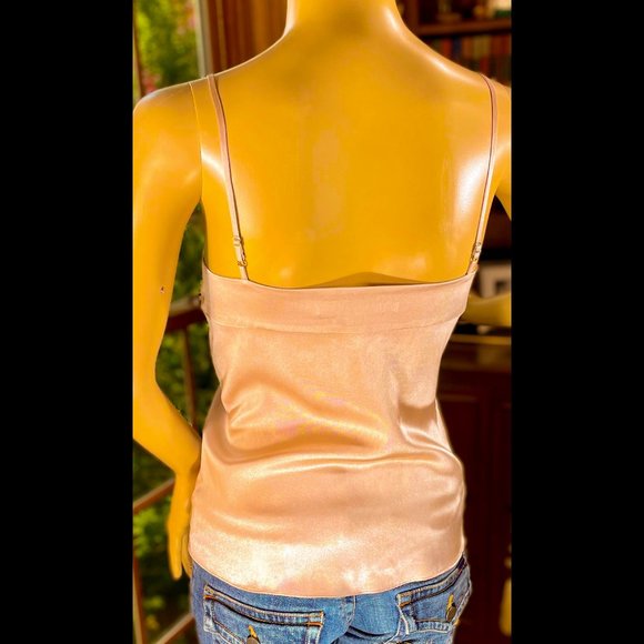 ▪️DVF▪️Blush & Grey Satin & Lace Silk Camisole Top - Picture 2 of 7